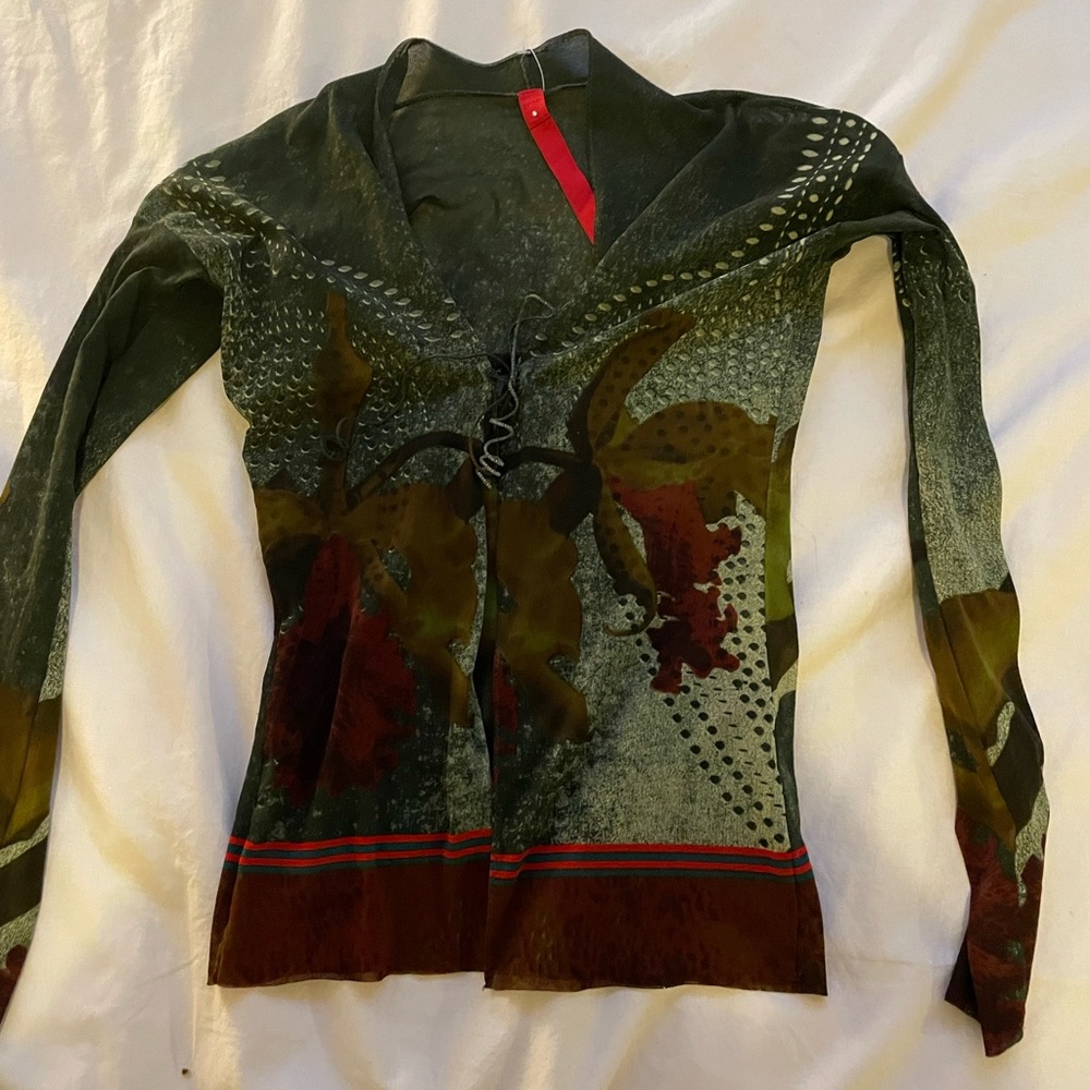 Funky sheer tie top